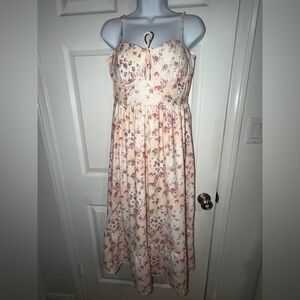 Floral Pink and White Dress